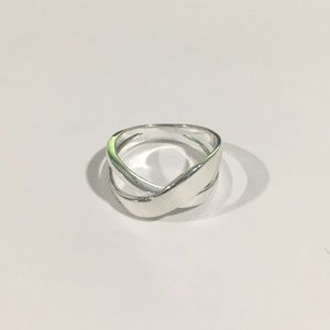 Sterling Silver 925 Criss Cross Ring